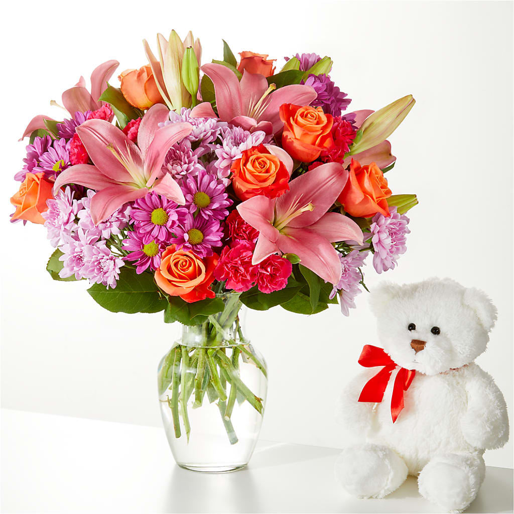 One and Only Bouquet and Bear Bundle – VASEFUL FLOWERS & GIFTS, Princeton NJ