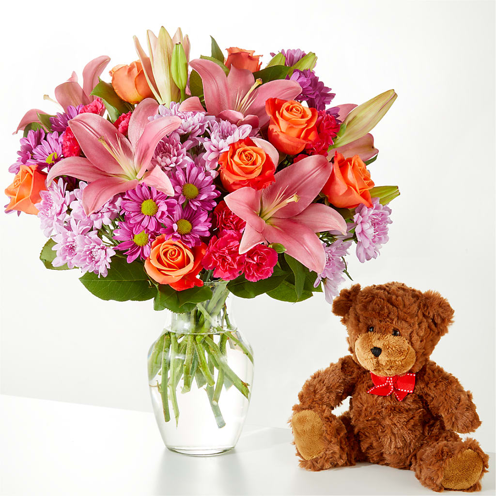 One and Only Bouquet and Bear Bundle – VASEFUL FLOWERS & GIFTS, Princeton NJ