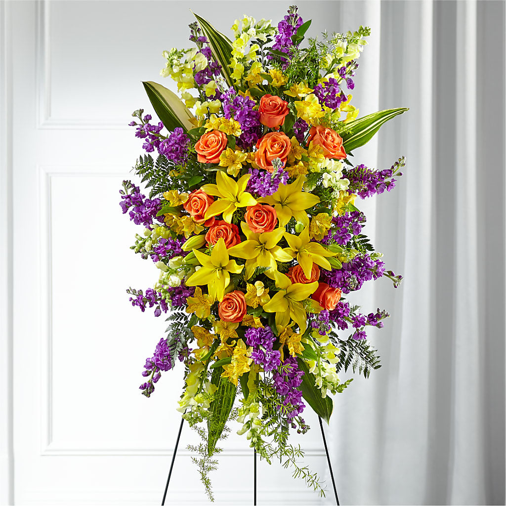 Thoughtful Prayers Standing Spray – VASEFUL FLOWERS & GIFTS, Princeton NJ