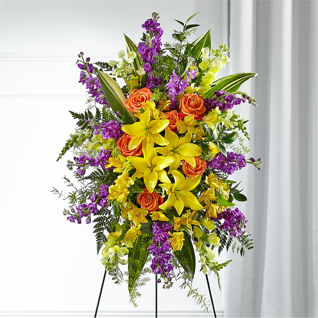 Thoughtful Prayers Standing Spray – VASEFUL FLOWERS & GIFTS, Princeton NJ