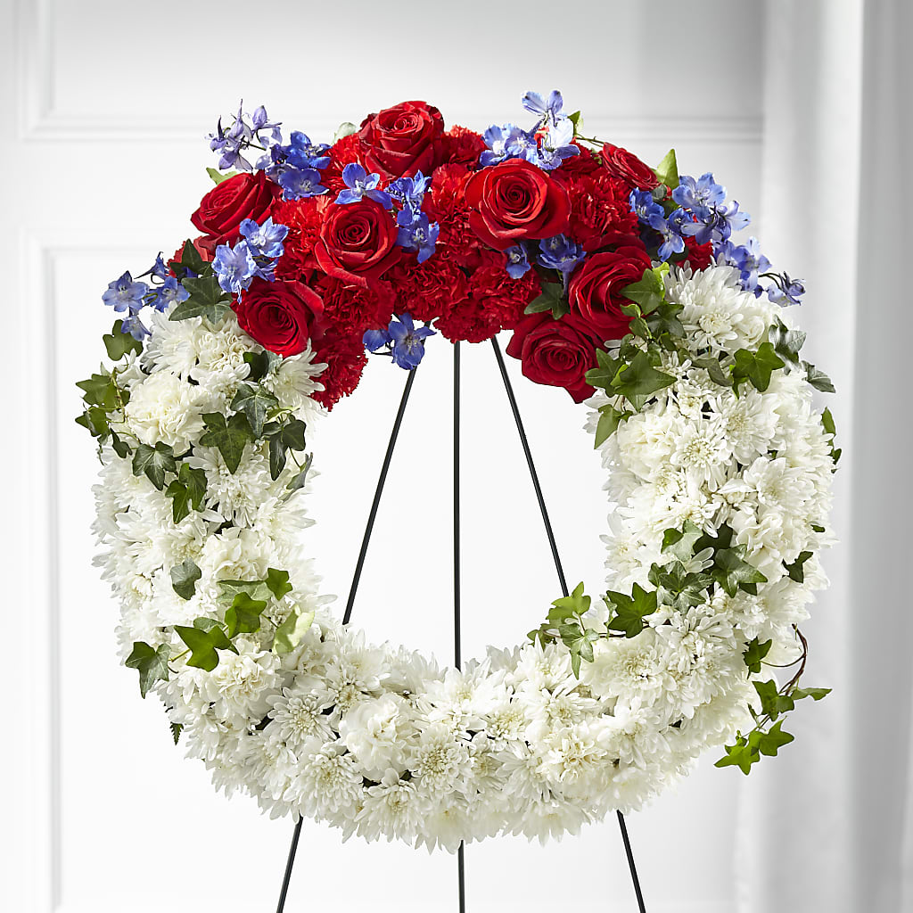 Patriotic Passion Wreath – VASEFUL FLOWERS & GIFTS, Princeton NJ