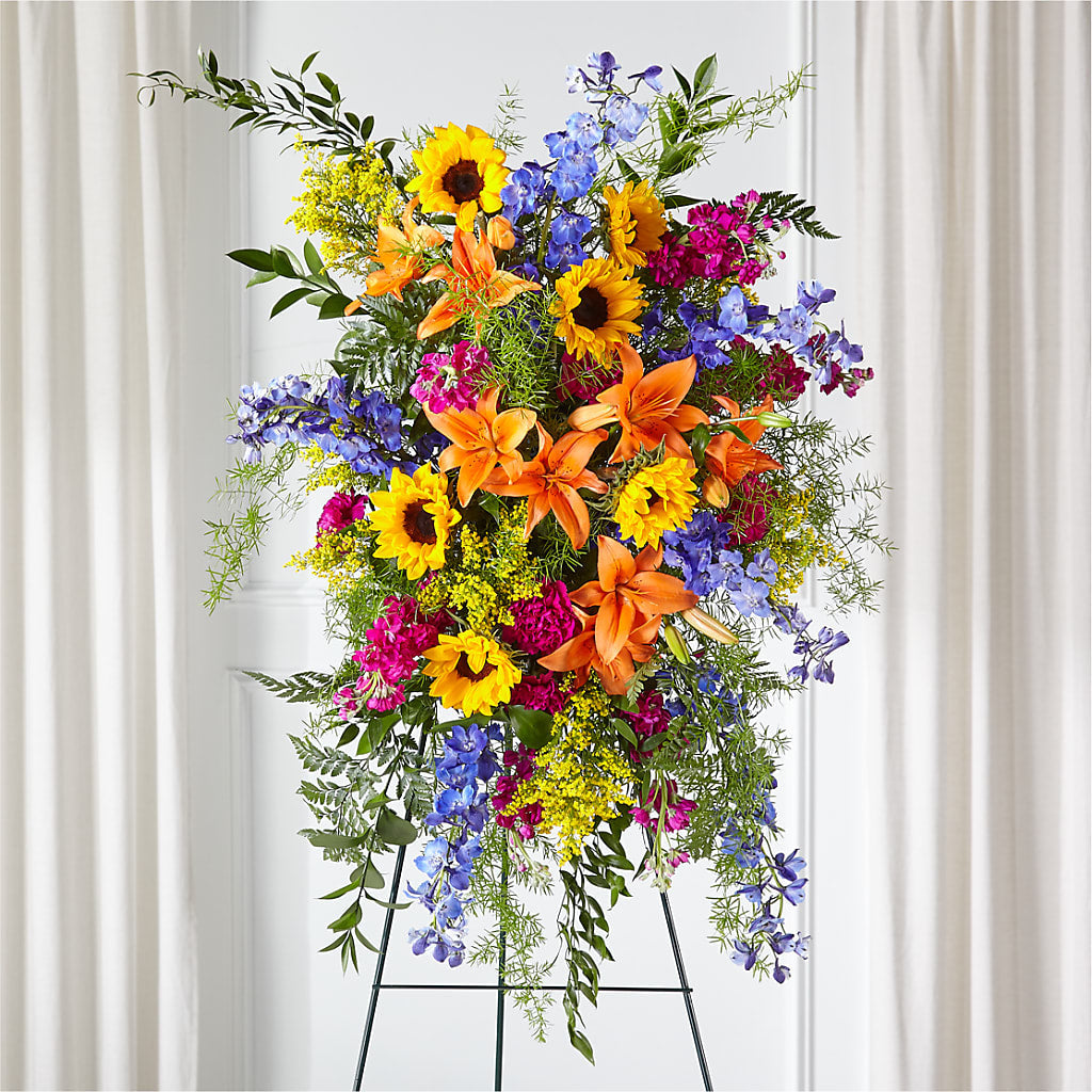 Sunlit Memories Standing Spray (Standard) – VASEFUL FLOWERS & GIFTS, Princeton NJ