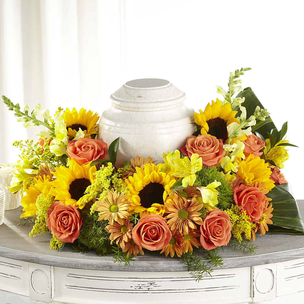 Faithful Sunflower Cremation Adornment – VASEFUL FLOWERS & GIFTS, Princeton NJ