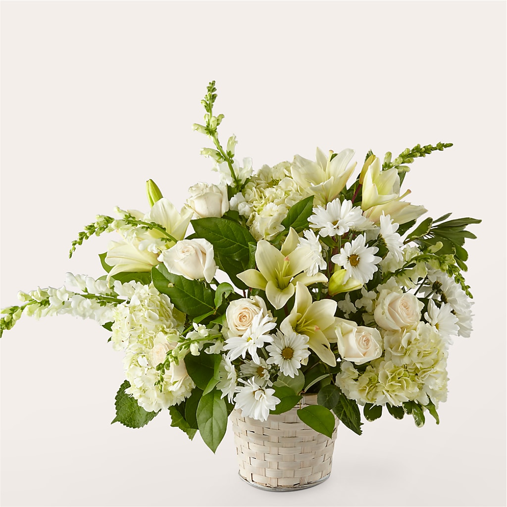 Ivory Elegance Floral Basket – VASEFUL FLOWERS & GIFTS, Princeton NJ
