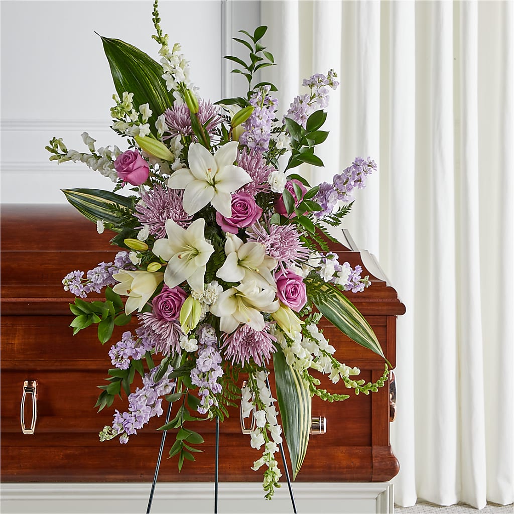 Grateful Hearts Standing Spray – VASEFUL FLOWERS & GIFTS, Princeton NJ