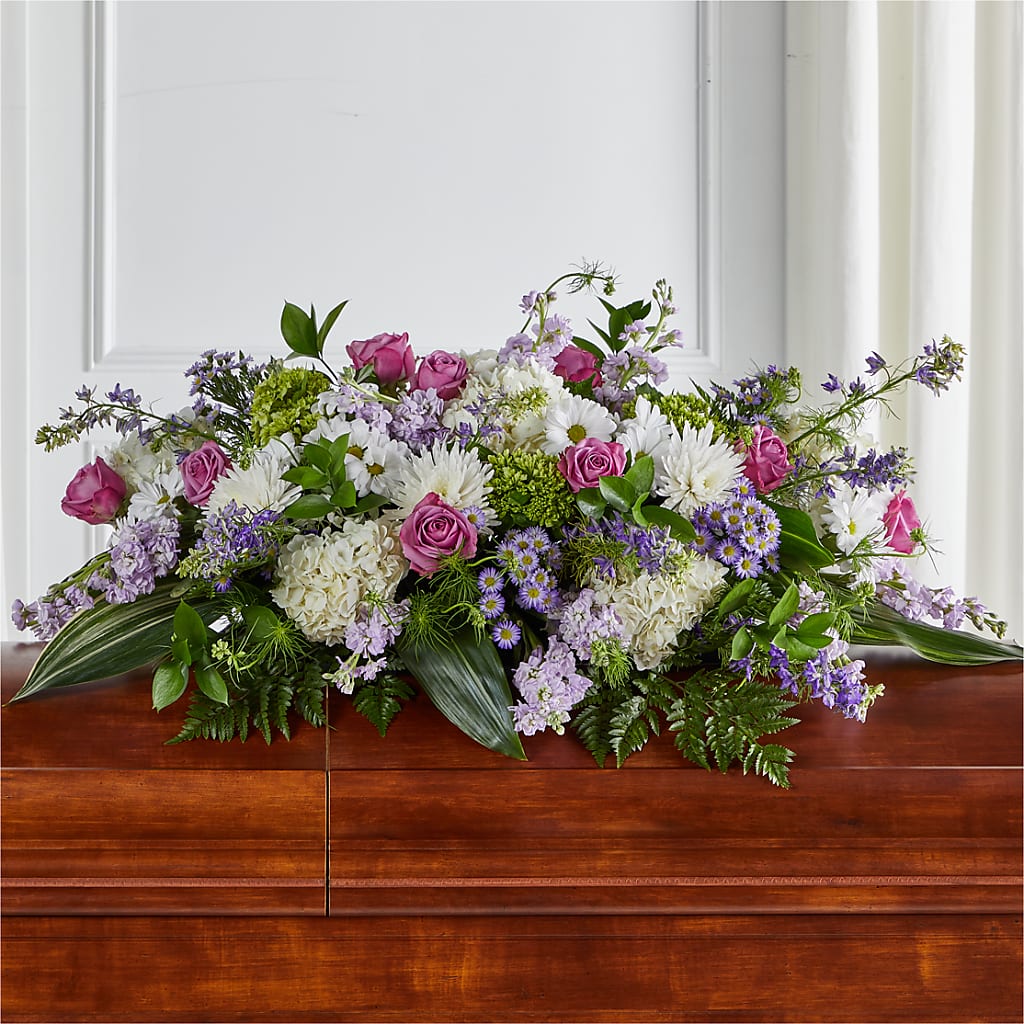 Meadows of Serenity Casket Spray – VASEFUL FLOWERS & GIFTS, Princeton NJ
