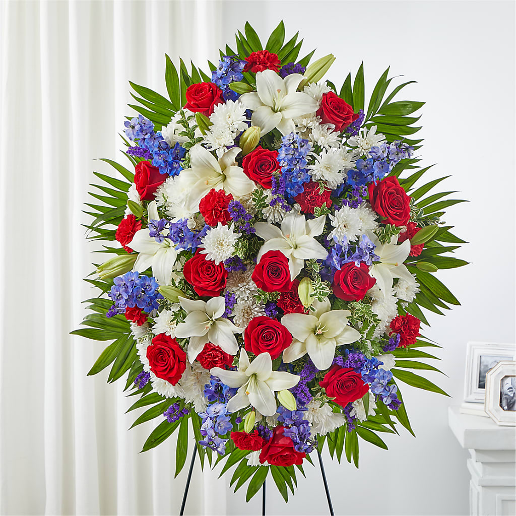 Cherished Service Standing Spray – VASEFUL FLOWERS & GIFTS, Princeton NJ
