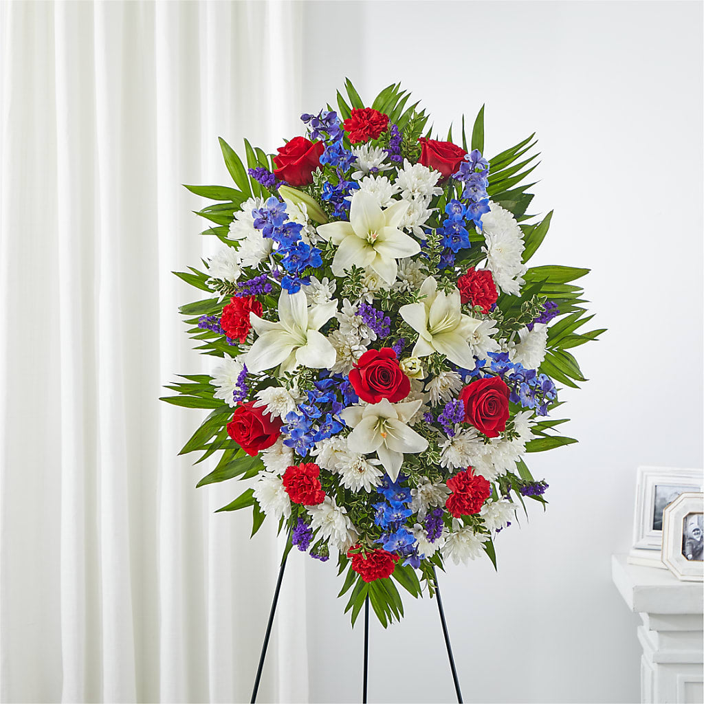 Cherished Service Standing Spray – VASEFUL FLOWERS & GIFTS, Princeton NJ