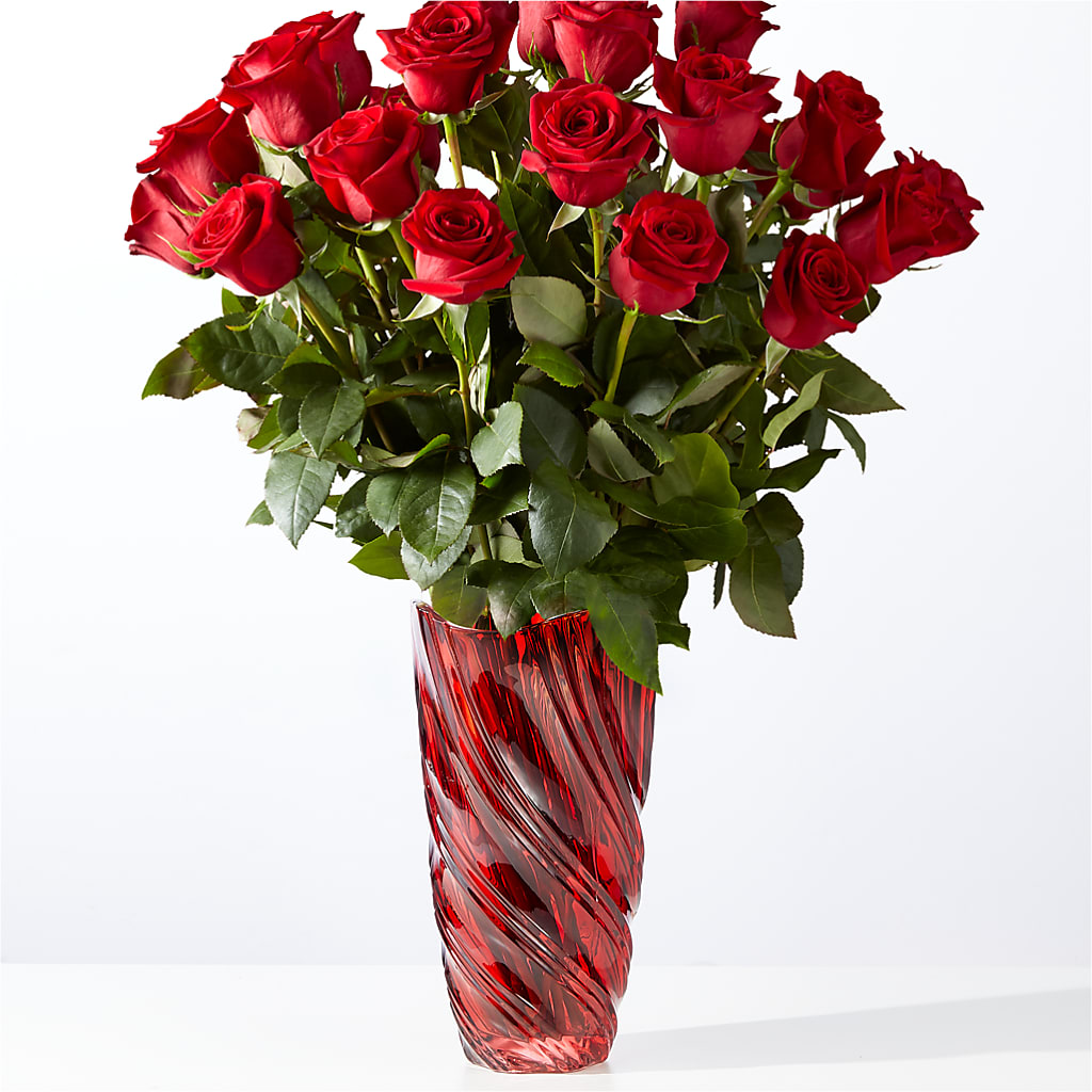 Classic Love Red Rose Bouquet with Luxe Swirl Vase – VASEFUL FLOWERS & GIFTS, Princeton NJ
