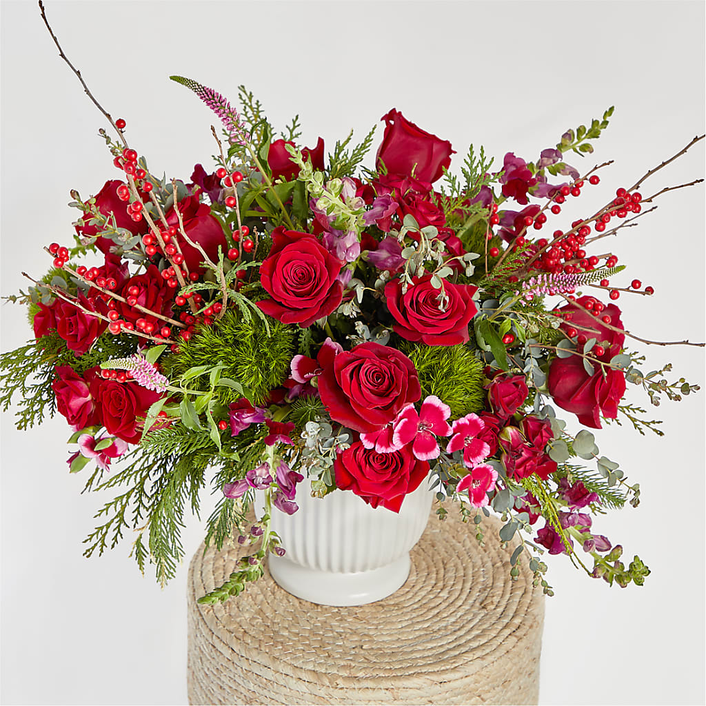 Big Red Bow Bouquet – VASEFUL FLOWERS & GIFTS, Princeton NJ