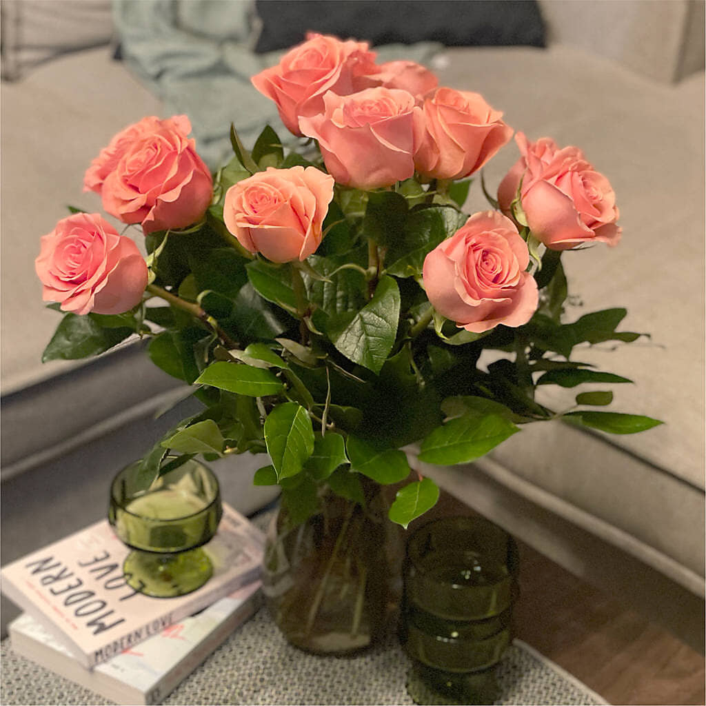 Long Stem Pink Rose Bouquet – VASEFUL FLOWERS & GIFTS, Princeton NJ