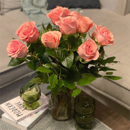 Long Stem Pink Rose Bouquet – VASEFUL FLOWERS & GIFTS, Princeton NJ