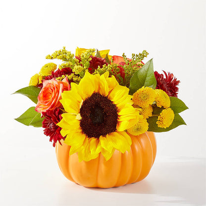 Golden Gourd Pumpkin Bouquet – VASEFUL FLOWERS & GIFTS, Princeton NJ