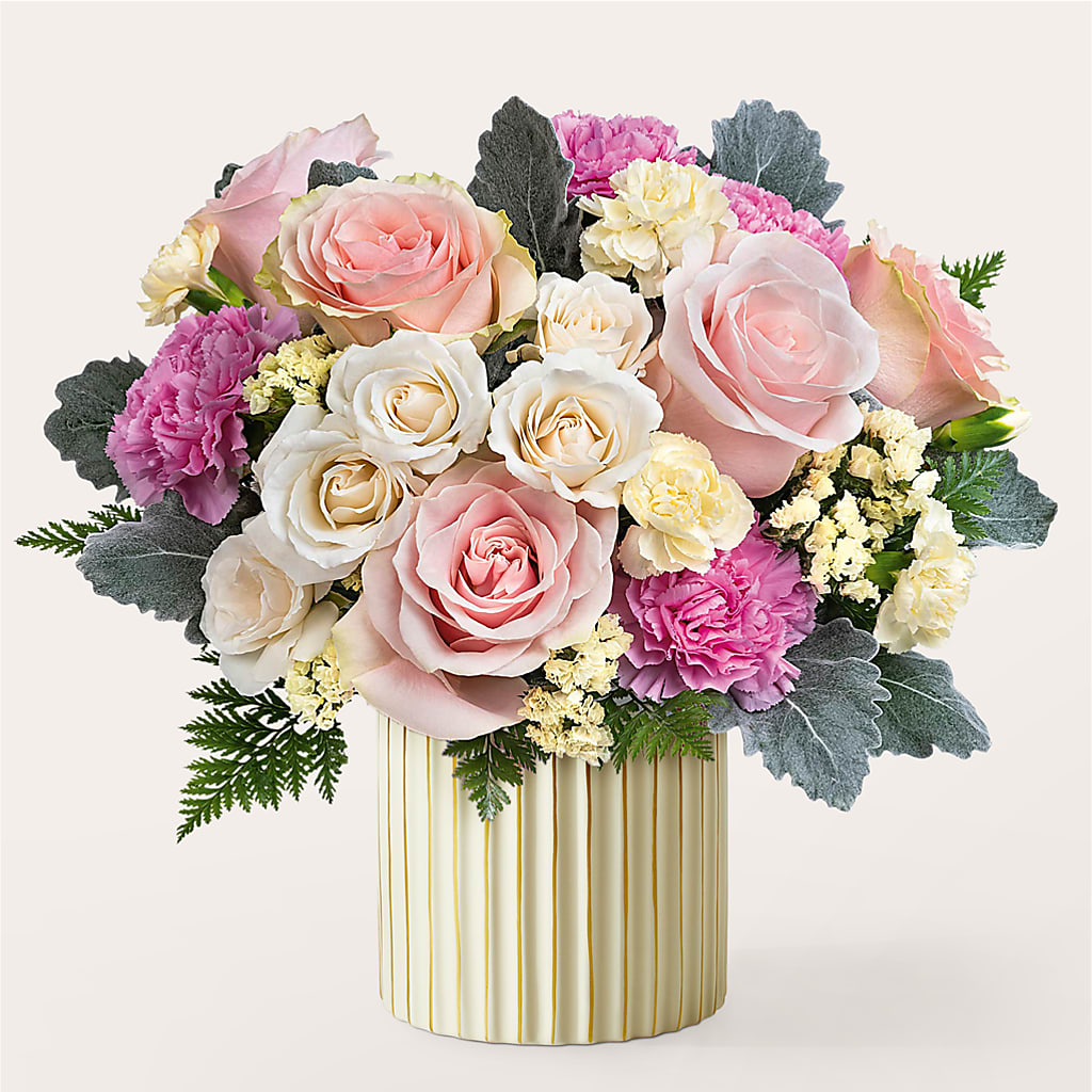 Blissful Moments Bouquet with Ivory Vase – VASEFUL FLOWERS & GIFTS, Princeton NJ