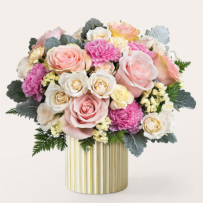 Blissful Moments Bouquet with Ivory Vase – VASEFUL FLOWERS & GIFTS, Princeton NJ