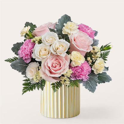 Blissful Moments Bouquet with Ivory Vase – VASEFUL FLOWERS & GIFTS, Princeton NJ
