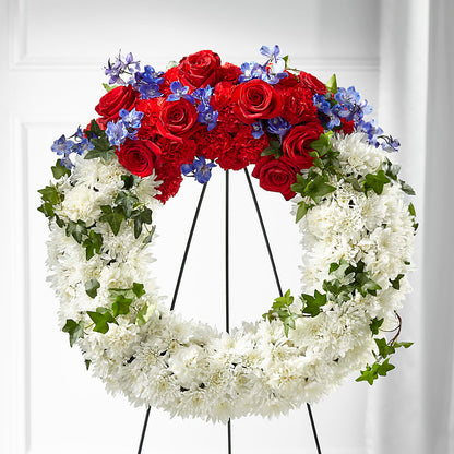 Patriotic Passion Wreath – VASEFUL FLOWERS & GIFTS, Princeton NJ