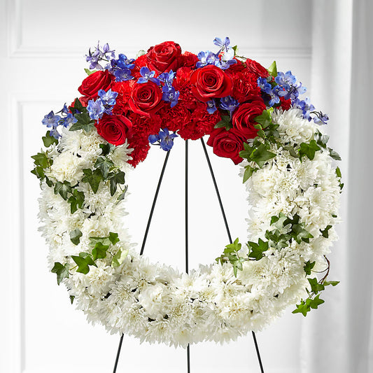 Patriotic Passion Wreath – VASEFUL FLOWERS & GIFTS, Princeton NJ