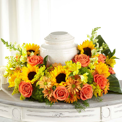 Faithful Sunflower Cremation Adornment – VASEFUL FLOWERS & GIFTS, Princeton NJ