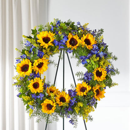 Bright Rays Wreath – VASEFUL FLOWERS & GIFTS, Princeton NJ