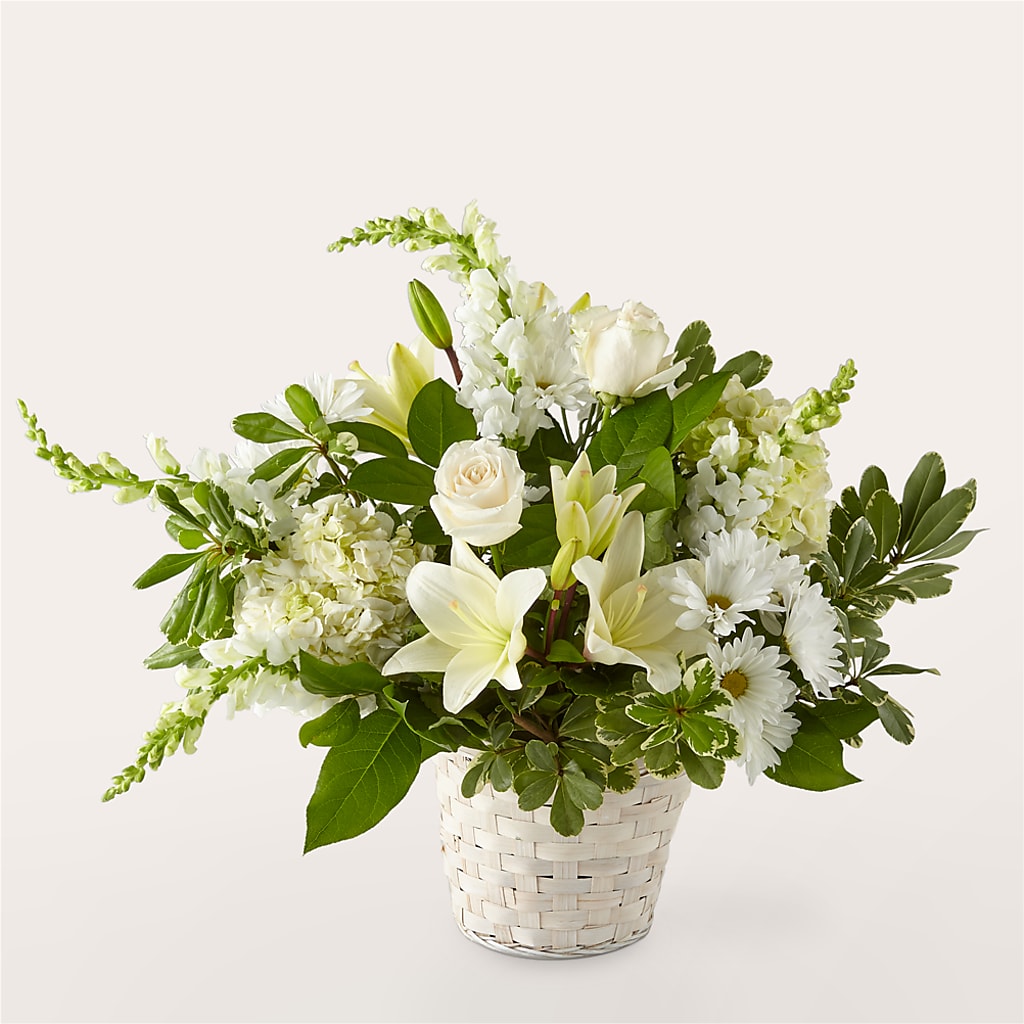 Ivory Elegance Floral Basket