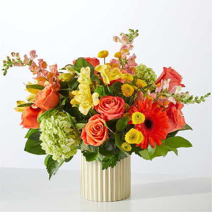 Autumn Sunshine Bouquet with Ivory Vase – VASEFUL FLOWERS & GIFTS, Princeton NJ